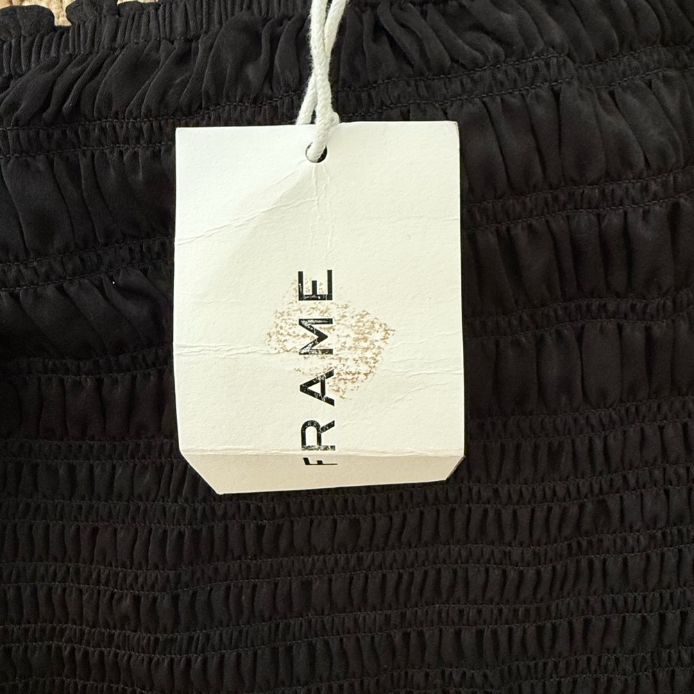 Frame Denim Black Smocked Top - Picture 4 of 5
